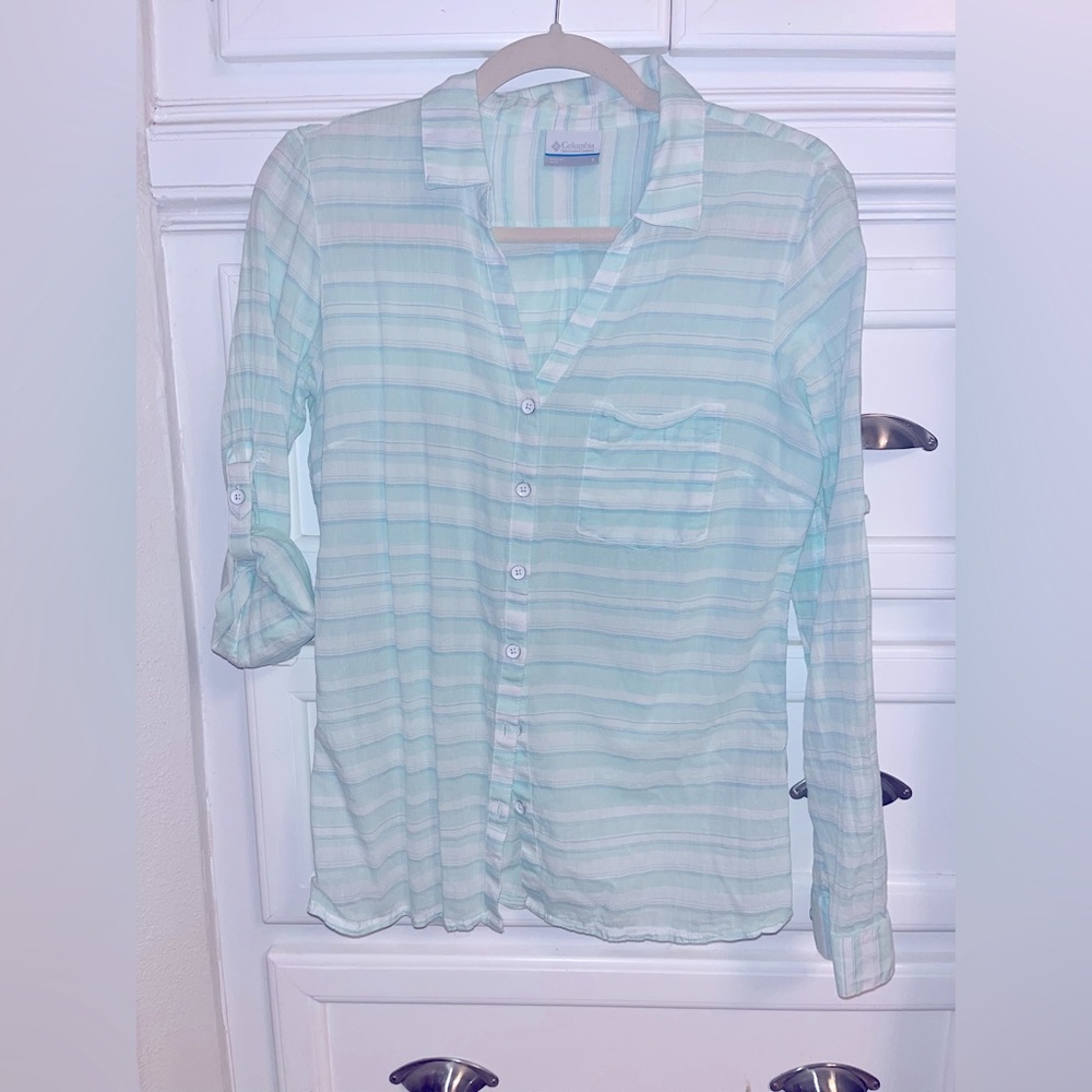 Teal Columbia Long Sleeve SM